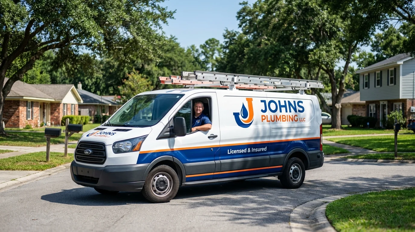 Johns Plumbing LLC service van in Valley, AL