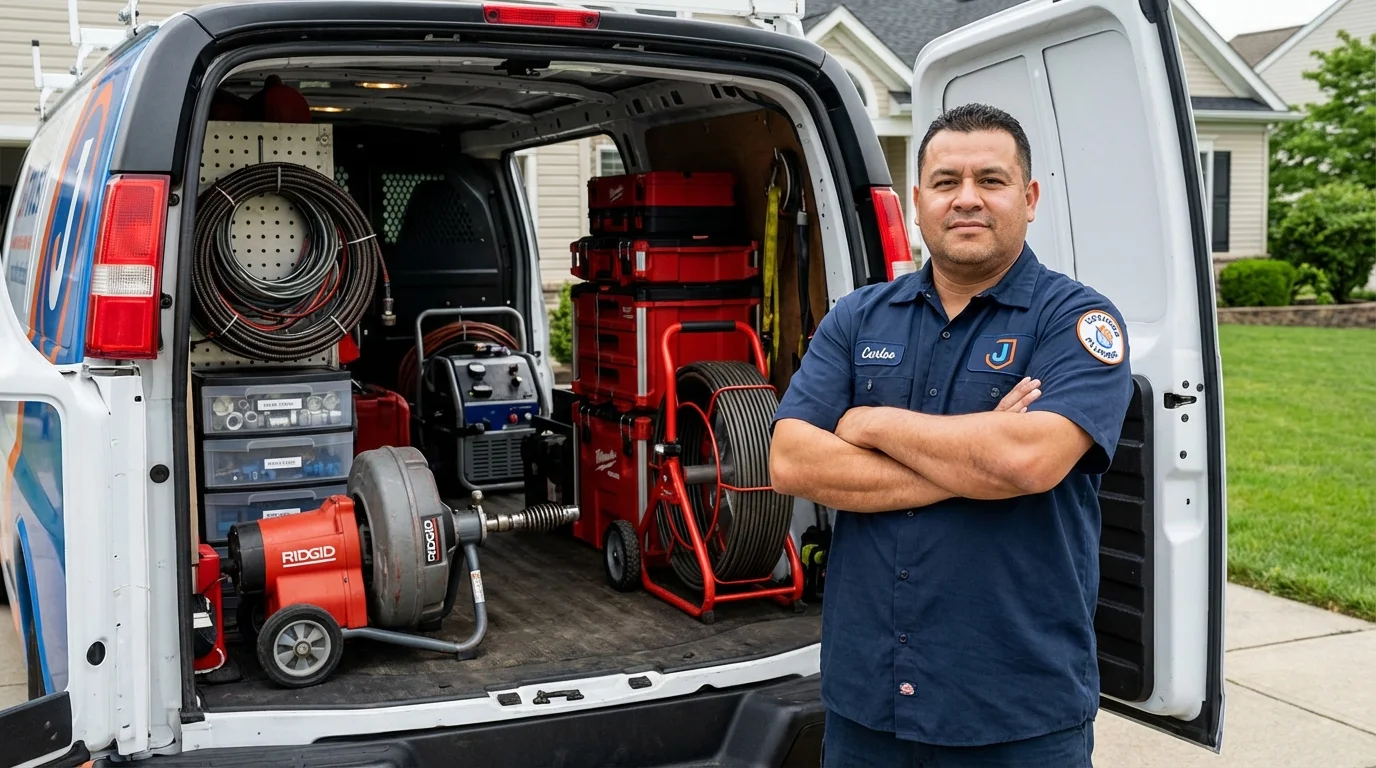 Professional drain cleaning equipment and Johns Plumbing LLC plumber in Valley