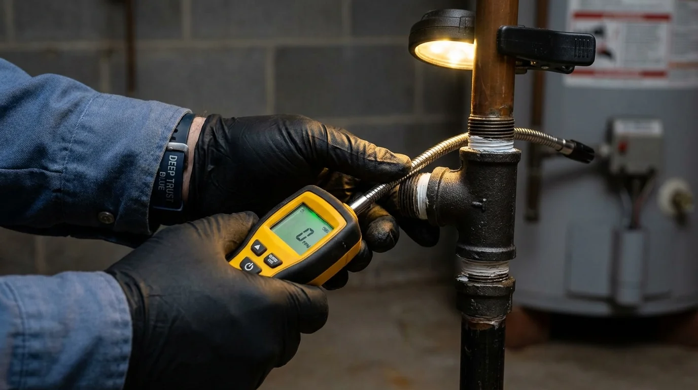 Gas leak detection with electronic sniffer by Johns Plumbing LLC in Valley