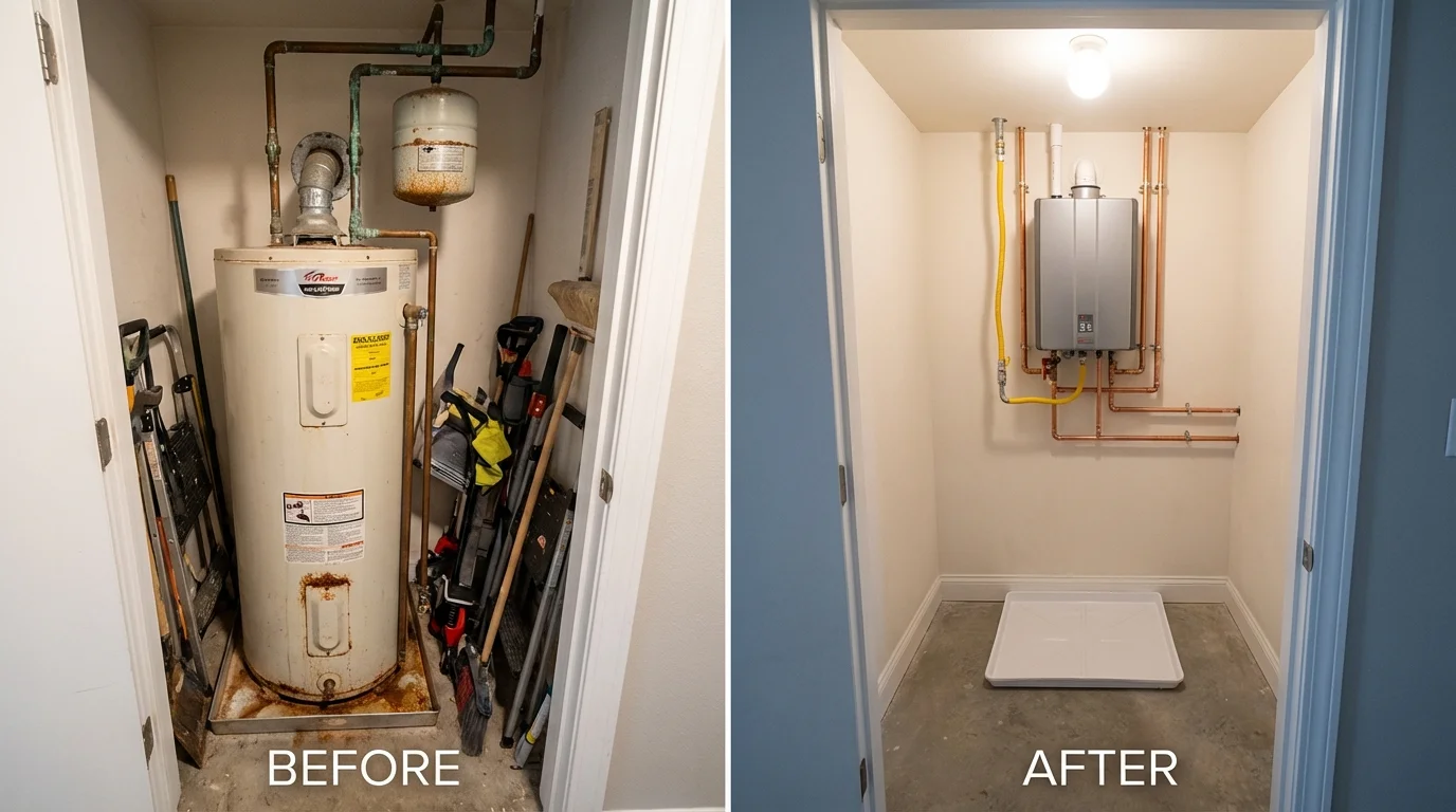 Tank water heater versus wall-mounted tankless unit comparison for Valley, AL homeowners