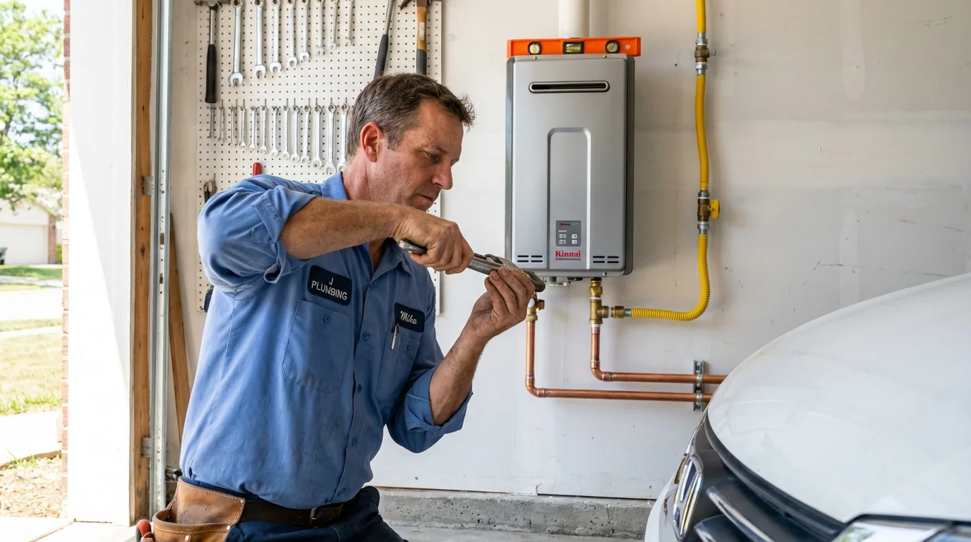 Tankless water heater installation by a Johns Plumbing LLC plumber in Valley